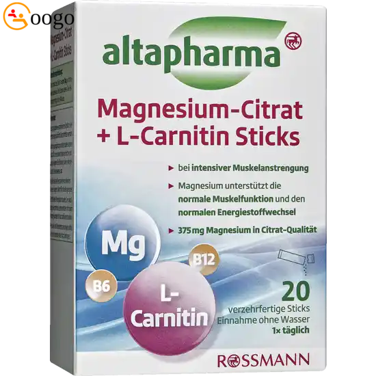 Magnesium Citrate + L-Carnitine Sticks (120g, 20 sticks of 6 g each)