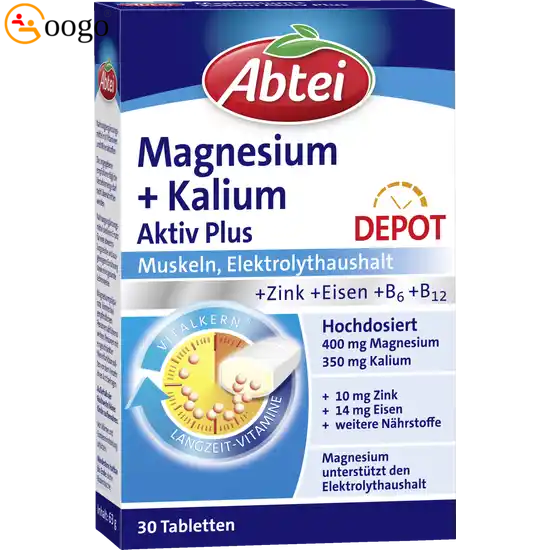 Magnesium + Kalium Aktiv Plus Depot Tablets (63g, 30 tablets)