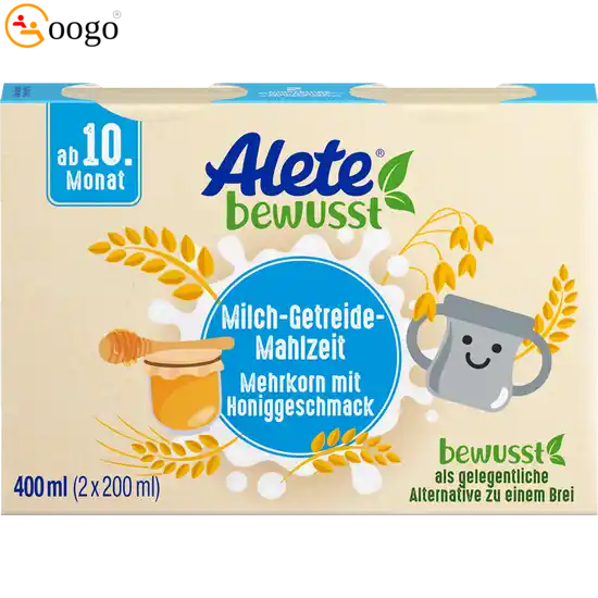 Milch-Getreide-Mahlzeit Mehrkorn mit Honiggeschmack ab 10. Monat, 2x 200ml=400ml