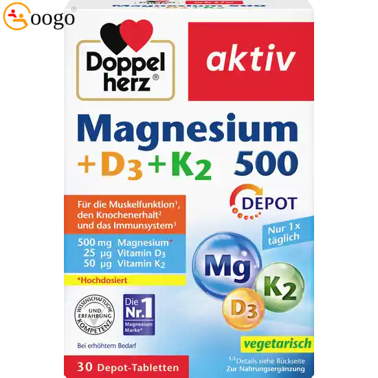 Magnesium 500 + D3 + K2 Depot (42,3 g, 30 tablets)