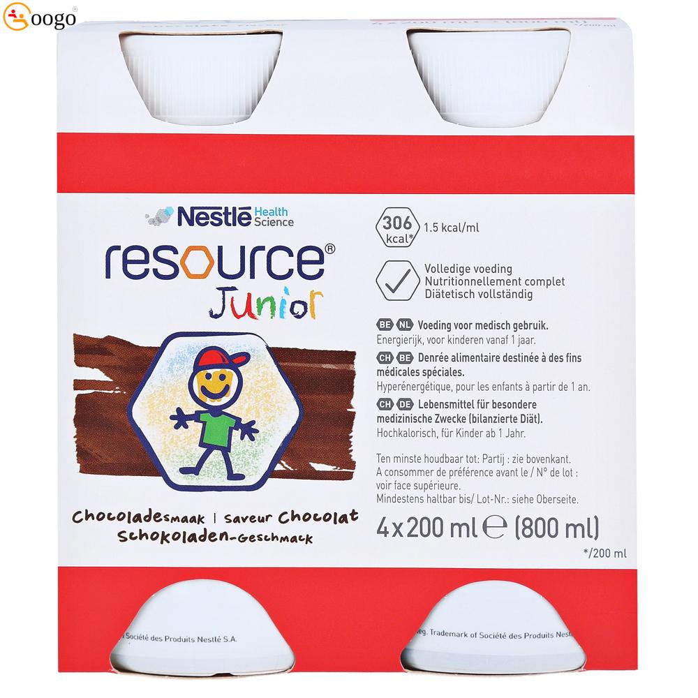 RESOURCE Junior chocolate flavor, 4x200 ml liquid